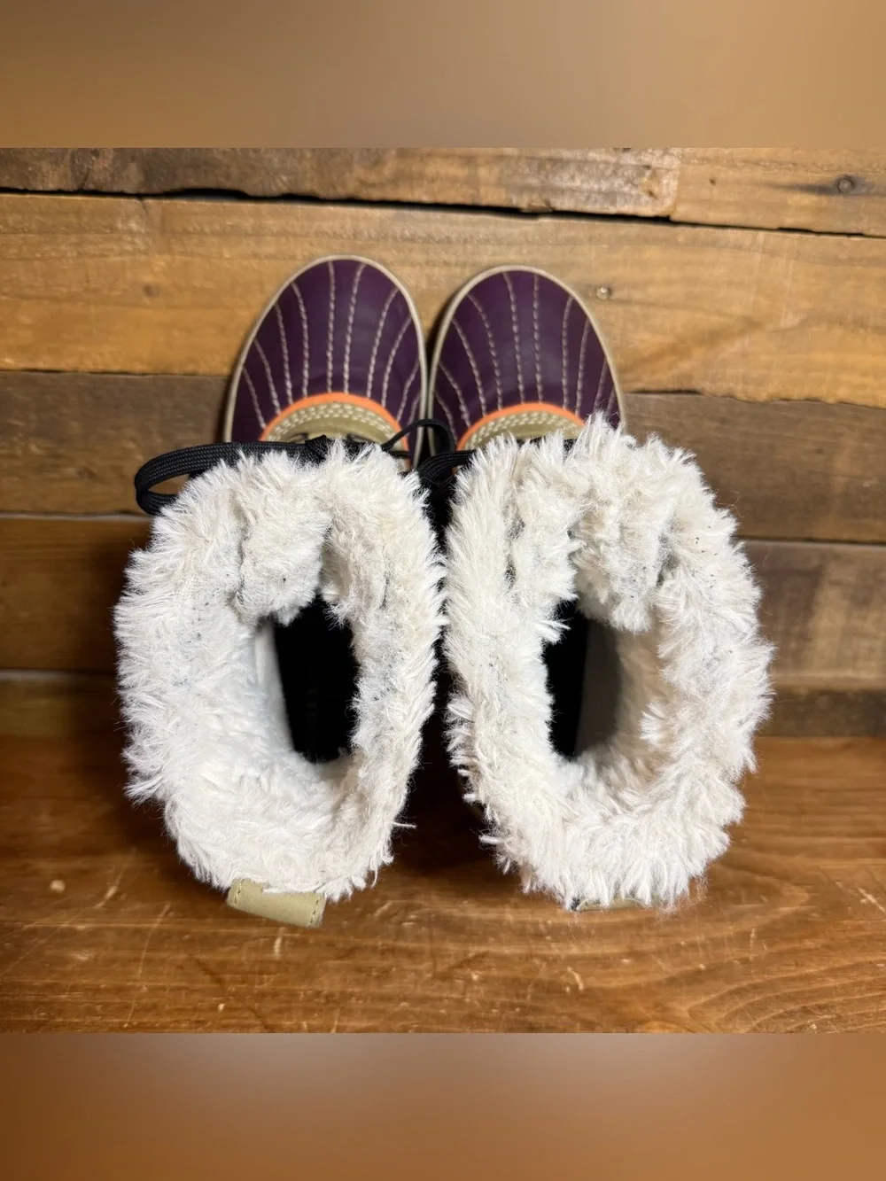Sorel Womens Winter Boots Fur Lined NL1932-270 Waterproof Sz US 7 Purple/Brown